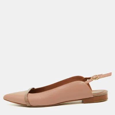 Malone Souliers Old Rose Leather Pointed Toe Mules In Neutral