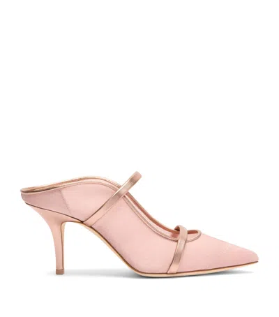 Malone Souliers Organza And Leather Maureen Heeled Mules 70 In Pink