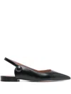 Malone Souliers Palmer Pointed Leather Ballet Flats In Black