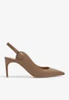Malone Souliers Palmer 70 Slingback Leather Pumps In Taupe