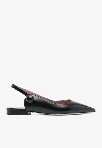MALONE SOULIERS PALMER POINTED LEATHER BALLET FLATS