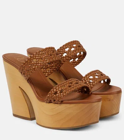 Malone Souliers Pamela Leather Platform Sandals In Brown