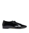 Malone Souliers Patent Leather Jean Lace-up Flats In Black