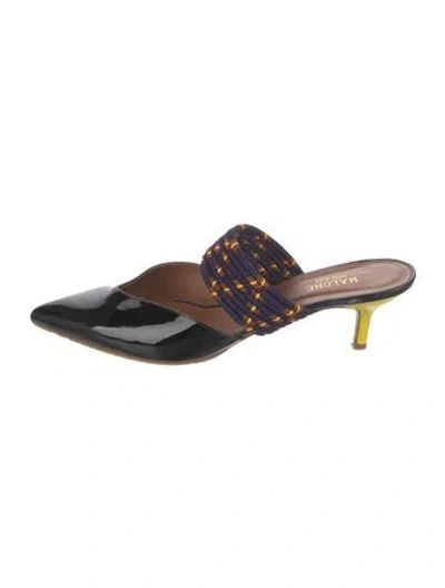 Pre-owned Malone Souliers Patent Leather Mules In Black