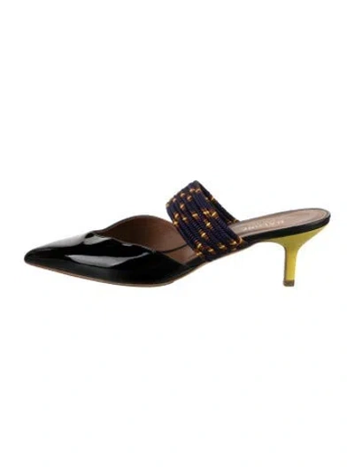 Pre-owned Malone Souliers Patent Leather Mules In Black