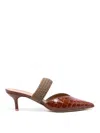 Malone Souliers Maisie 45 Rope And Croc-effect Leather Mules In Brown