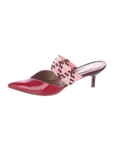 Pre-owned Malone Souliers Patent Leather Mules In Red