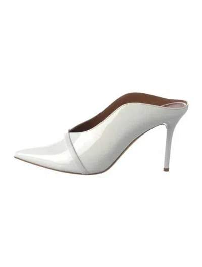 Pre-owned Malone Souliers Patent Leather Mules W/ Tags In White