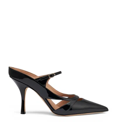 Malone Souliers Patent Leather Patty Heeled Mules 90 In Black