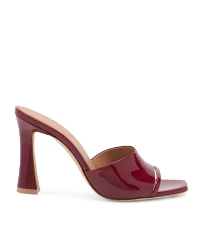 Malone Souliers Patent Leather Roxanne Mules 90 In Burgundy