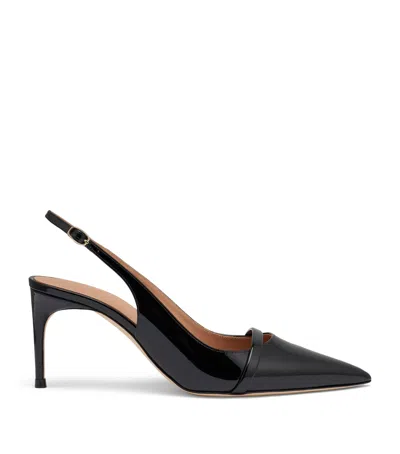 Malone Souliers Patent Leather Schiffer Slingback Pumps 70 In Black