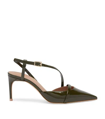 Malone Souliers Patent Leather Valeria Slingback Pumps 70 In Green