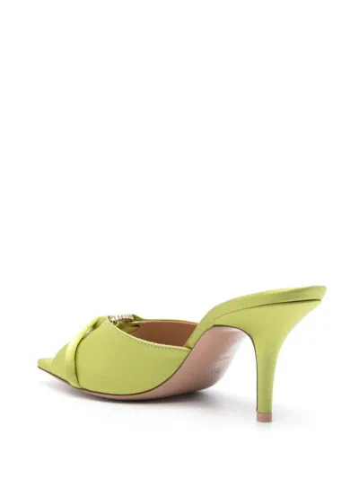 Malone Souliers Patricia 70 Satin Heel Mules In Green