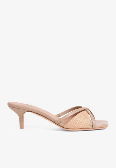 Malone Souliers Penn 45 Raffia And Leather Mules