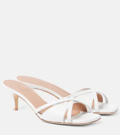 Malone Souliers Penn 85mm Patent Leather Mules In White
