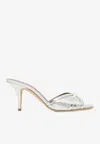 Malone Souliers Perla 70 Metallic Mules In Leather In Silver