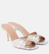 Malone Souliers Perla 70 Metallic Mules In Leather In White
