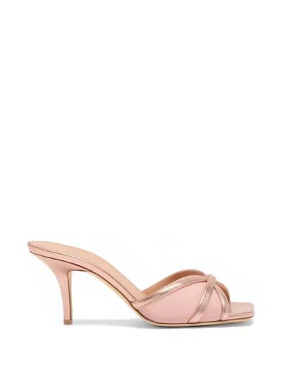 Malone Souliers 70mm Perla Metallic Leather And Mesh Sandals In Pink
