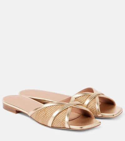 Malone Souliers Perla Raffia Sandals In Beige