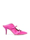 Malone Souliers Satin Mules With Double Strap Detail In Pink