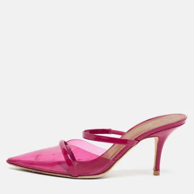 Pre-owned Malone Souliers Pink Patent Leather Pvc Maureen Heeled Mules In Purple