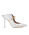 Malone Souliers Decollete Mules With Metallic Nappa In White