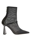 Malone Souliers Pointed-toe Mesh Ankle Boots In Black