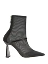 Malone Souliers Pointed-toe Mesh Ankle Boots In Gray