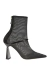 Malone Souliers Pointed-toe Mesh Ankle Boots In Gray