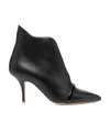 Malone Souliers Loren Leather V-cut Stiletto Booties In Black