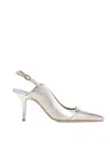 Malone Souliers Pointed Slingback In Silver