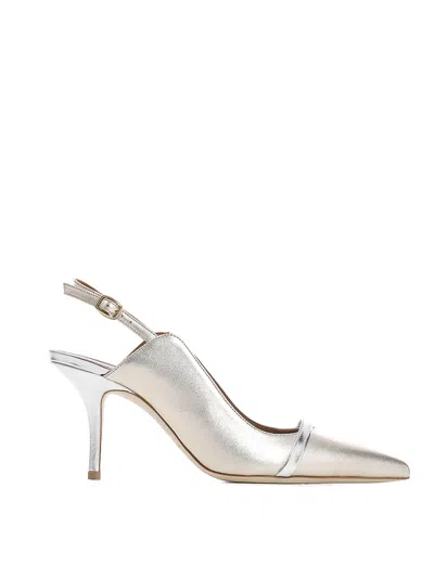 Malone Souliers Pointed Slingback In Silver