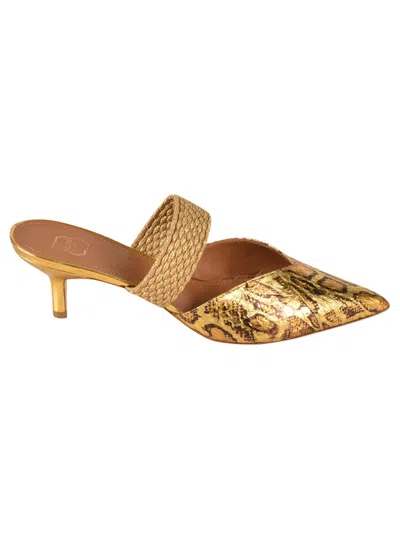 Malone Souliers Pointed Toe Mules In Gold