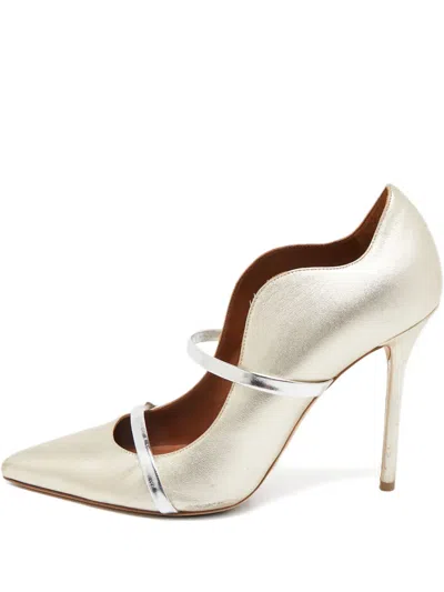 Pre-owned Malone Souliers  110mm Leather Pumps In Gold