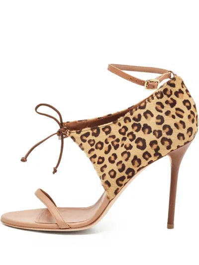 Pre-owned Malone Souliers  110mm Leopard-print Sandals