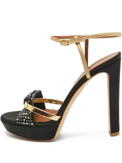 Pre-owned Malone Souliers  135mm Lauren Crystal-embellished Sandals