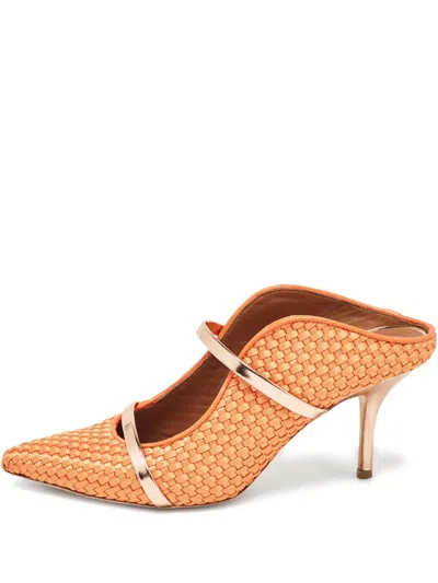 Pre-owned Malone Souliers  90mm Maureen Woven Pointed-toe Mules