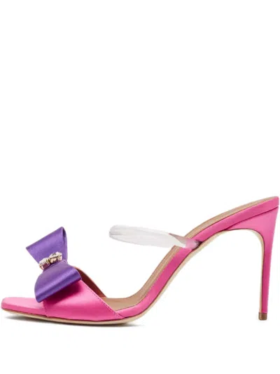 Pre-owned Malone Souliers  95mm Emily Satin Bow-embellished Sandals