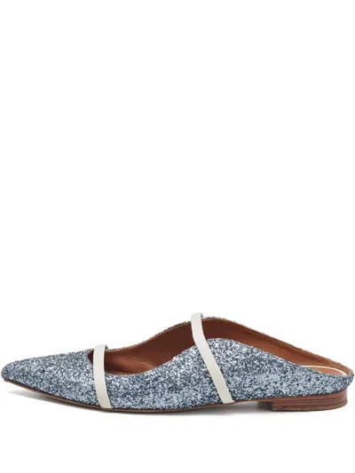 Pre-owned Malone Souliers  Maureen Glitter-embellished Pointed Flat Mules