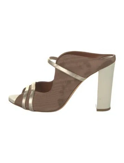 Pre-owned Malone Souliers Printed Slides In Neutral