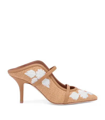 Malone Souliers Raffia Floral Maureen Mules 70