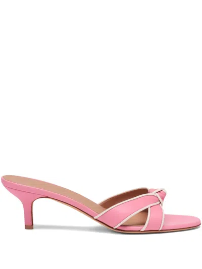 Malone Souliers Raquel Knot Leather Heeled Sandals In Pink