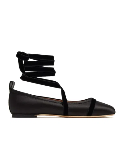 Malone Souliers Round Head Ballet Shoes In Black