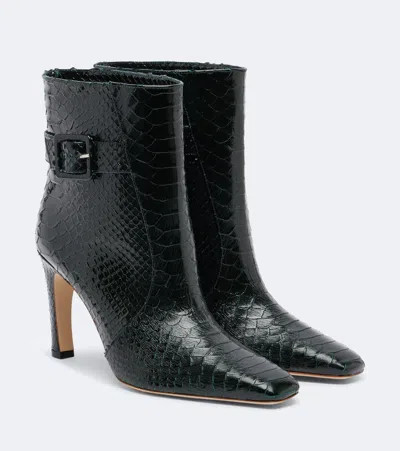 Malone Souliers Rowan Snake-effect Leather Ankle Boots In Black
