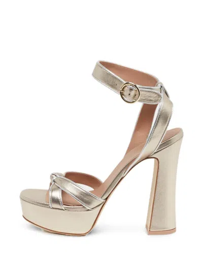 Pre-owned Malone Souliers Rudi Platform Sandals In Gold
