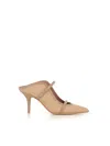 Malone Souliers Maureen Raffia Dual-band Mule Pumps In Beige