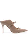 Malone Souliers Maureen Leather Dual-band Mule Pumps In Taupe Taupe