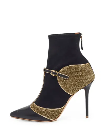 Pre-owned Malone Souliers Sadif T-strap Ankle Boots In Black