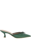 Malone Souliers X Tabitha Simmons Women's Rose Pointed Toe Mules In Green