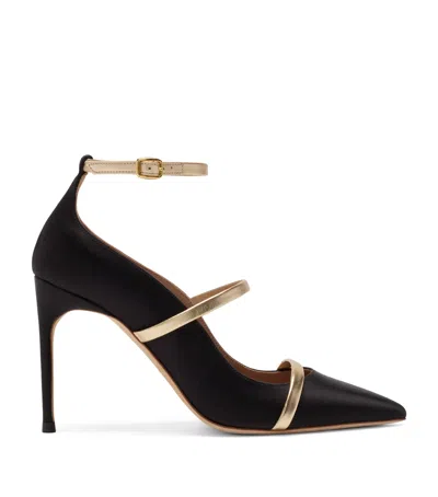 Malone Souliers Satin Diaz Heeled Pumps 90 In Black